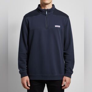 Vineyard Vines Men's Zip-Up Navy Sweater